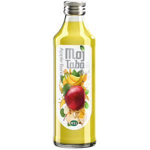 نوشیدنی میوه ای شیشه ای بدون گاز سیب موز